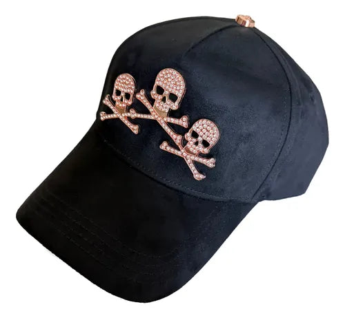 BARBAS HATS ROSE GOLD SKULLS